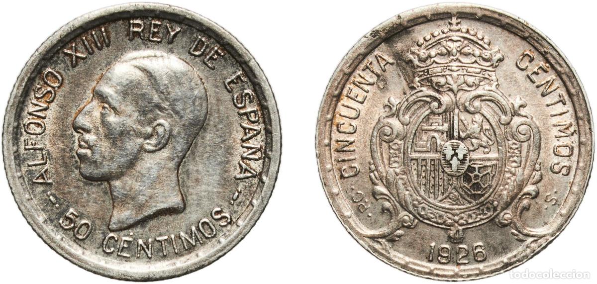 Monedas de Espa&ntilde;a: Spain Kingdom 1926 PCS 50 Centimos - Alfonso XIII (6th portrait) Silver (.835) Madrid Mint (4000000