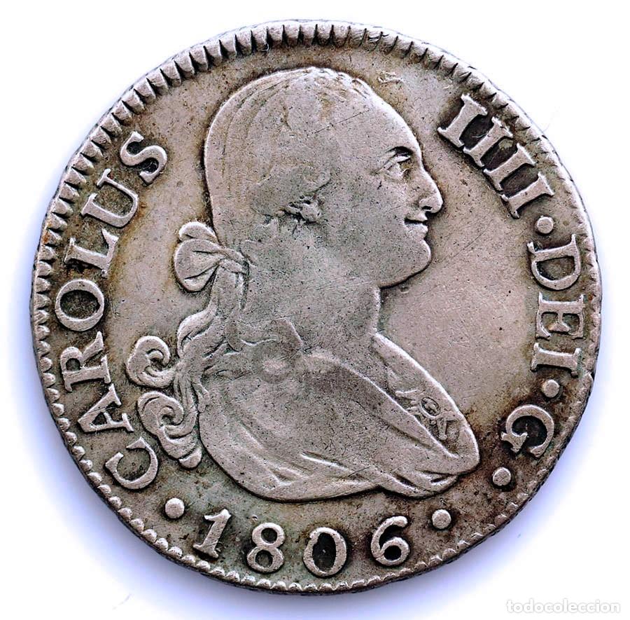 Monedas de Espa&ntilde;a: SC-Spain-Carlos IV. 2 reales 1806 FA. Madrid. Plata 5,7 g.