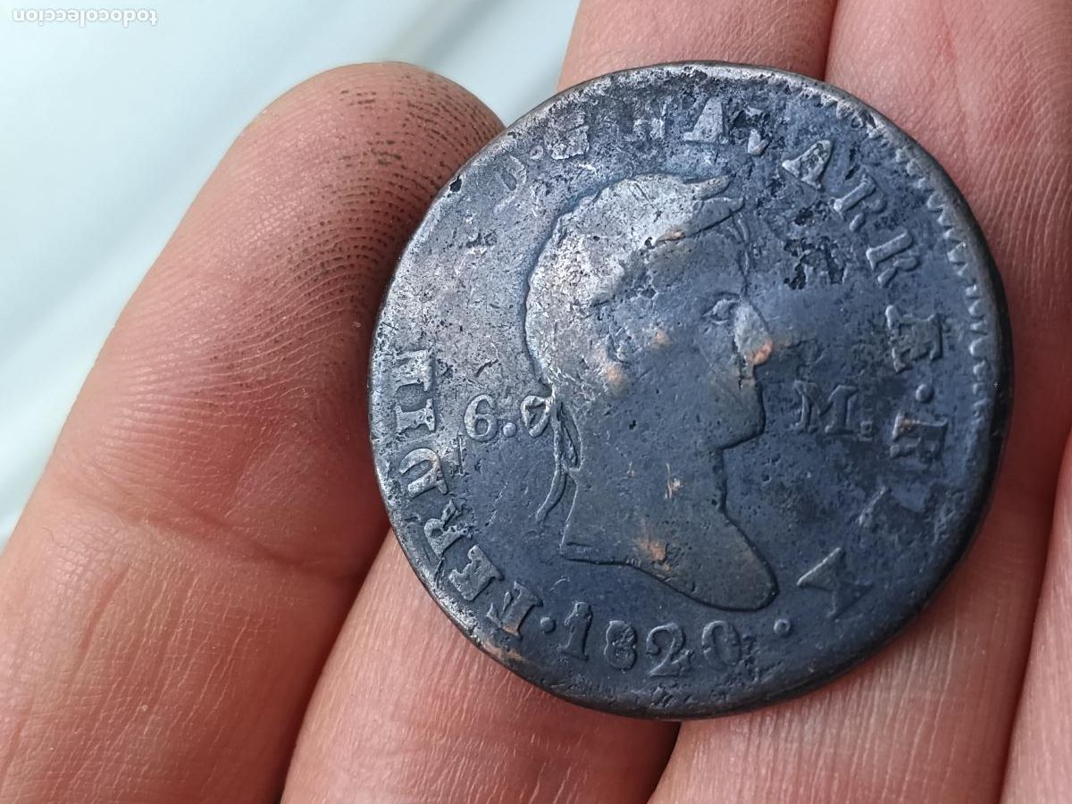 Monedas de Espa&ntilde;a: Pamplona, Navarra. 6 maravedis de 1820
