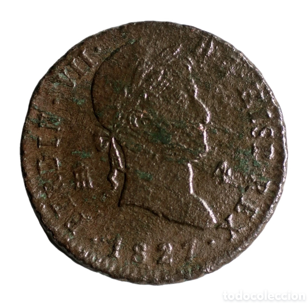 Monedas de Espa&ntilde;a: 4 MARAVEDIS 1827 FERNANDO VII SEGOVIA