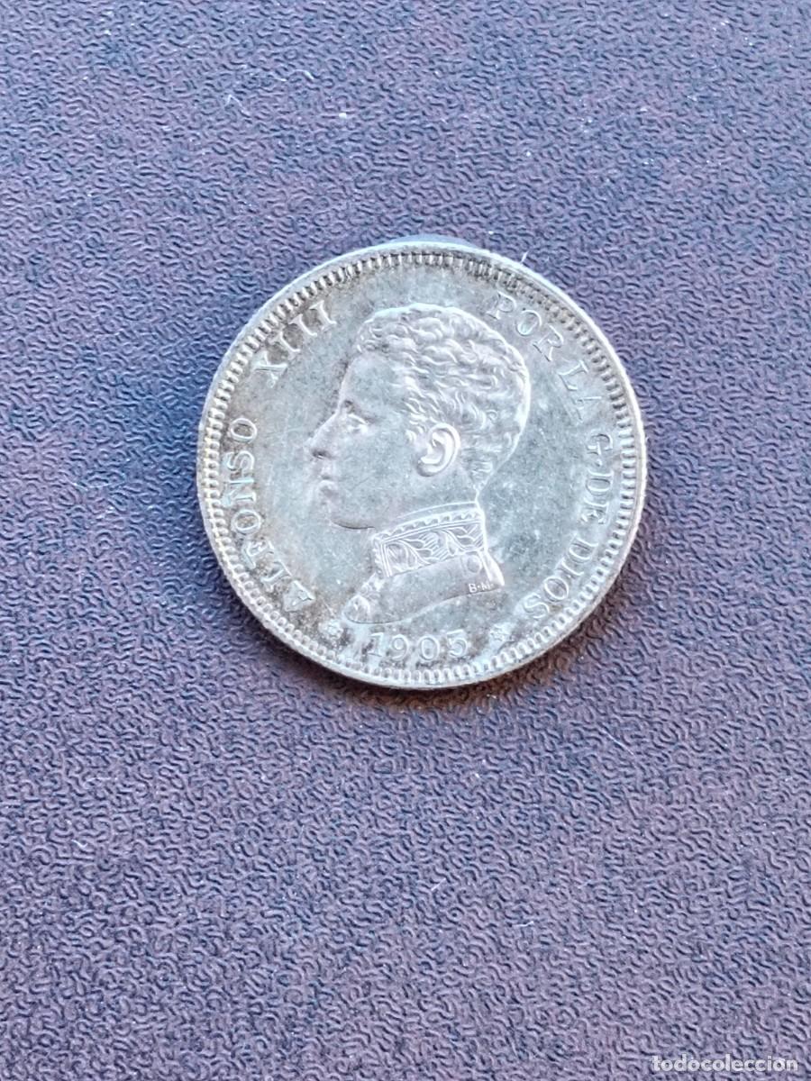 Monedas de Espa&ntilde;a: MONEDA DE 2 PESETAS DE ALFONSO XIII DEL A&Ntilde;O 1905*19-05 SM V..DE PLATA.ORIGINAL%1