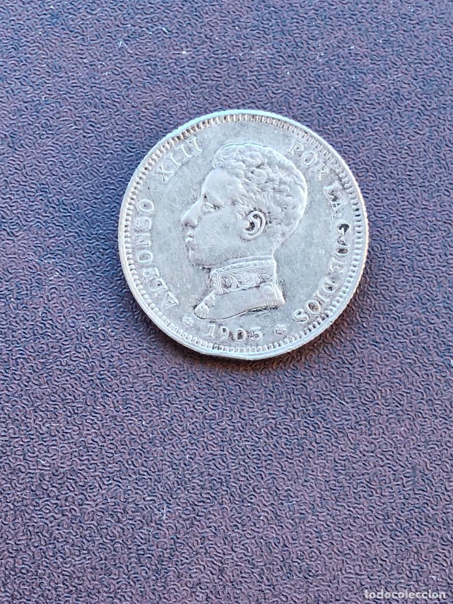 Monedas de Espa&ntilde;a: MONEDA DE 2 PESETAS DE ALFONSO XIII DEL A&Ntilde;O 1905*19-05 SM V..DE PLATA.ORIGINAL%2