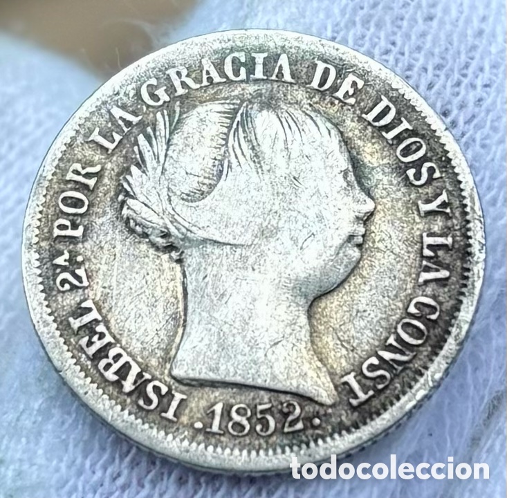 Monedas de Espa&ntilde;a: Moneda PLATA 2 Reales 1852 Sevilla. Isabel II
