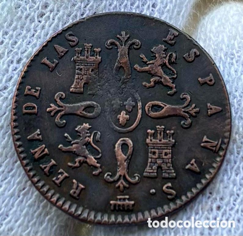 Monedas de Espa&ntilde;a: Moneda 2 Maravedis 1842 Segovia. Isabel II - Foto 2
