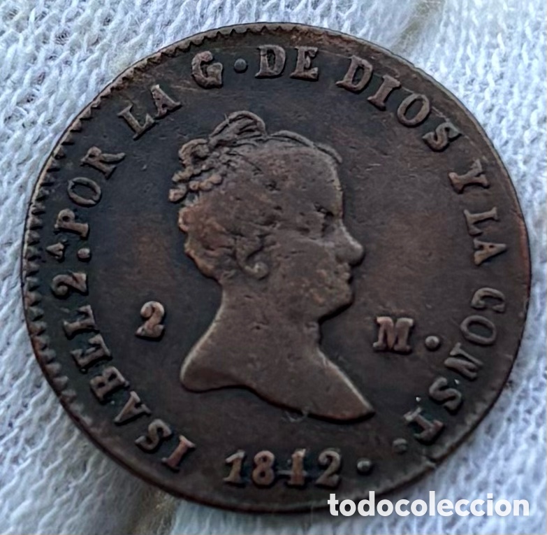 Monedas de Espa&ntilde;a: Moneda 2 Maravedis 1842 Segovia. Isabel II
