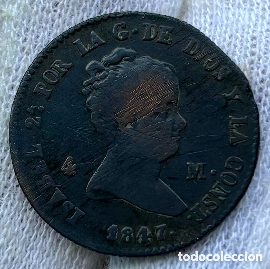 Monedas de Espa&ntilde;a: Moneda 4 Maravedis 1847 Segovia. Isabel II