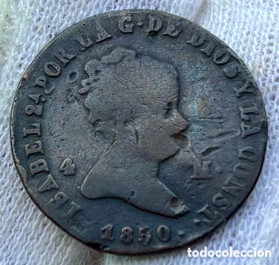 Monedas de Espa&ntilde;a: Moneda 4 Maravedis 1850 Jubia. Isabel II