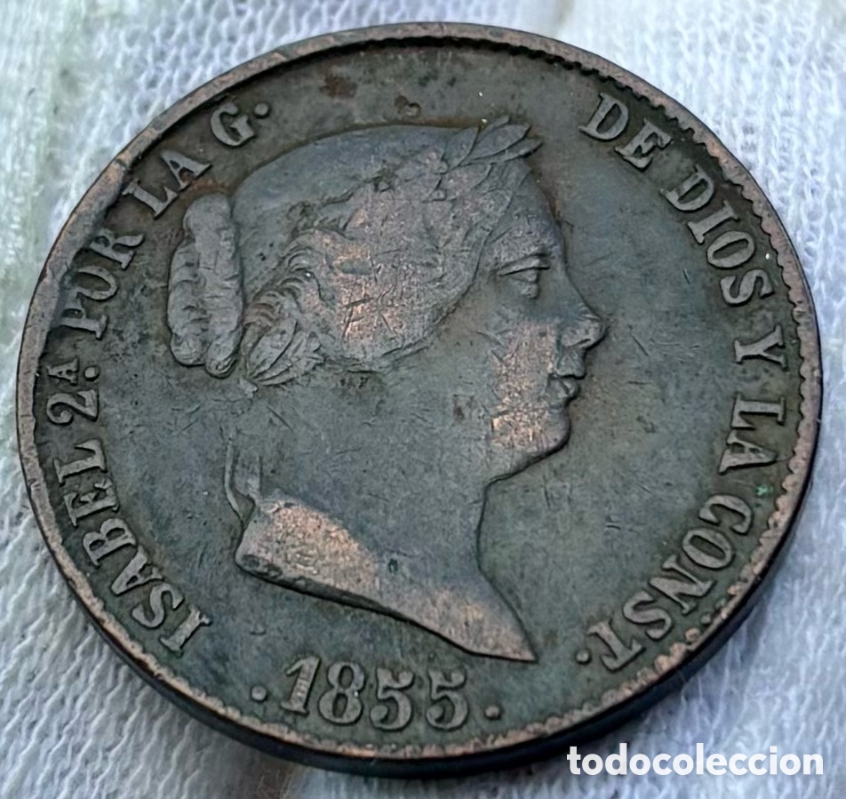 Monedas de Espa&ntilde;a: Moneda 25 Centimos de Real 1855 Segovia. Isabel II