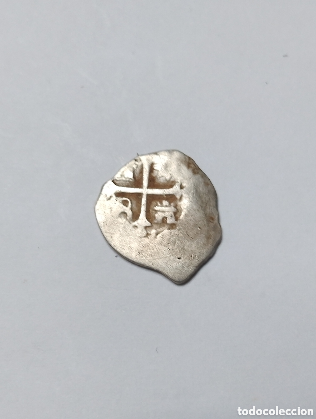 Monedas de Espa&ntilde;a: Monedas de plata de Felipe v macuquina de 1/2 real