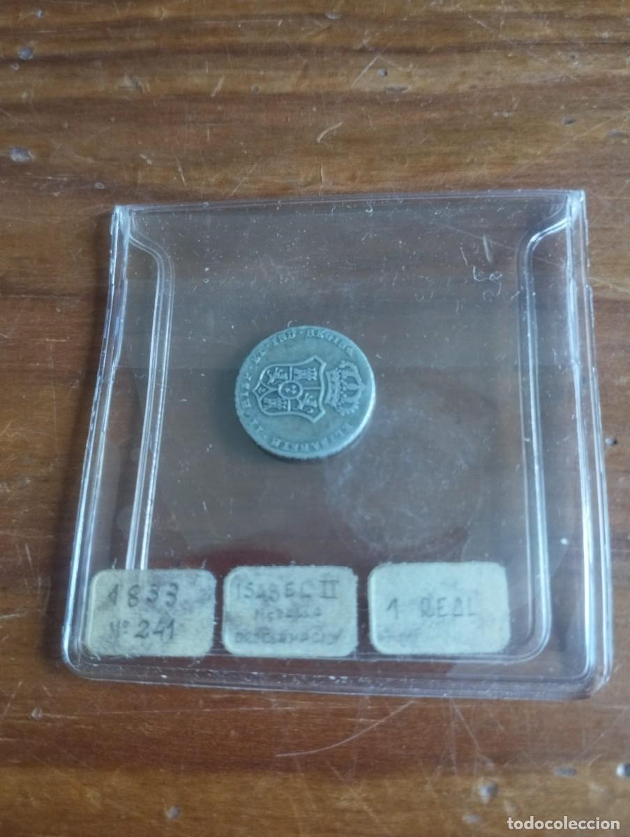 Monedas de Espa&ntilde;a: Medalla de proclamaci&oacute;n de la reina Isabel II de Espa&ntilde;a, 1 Real de Plata