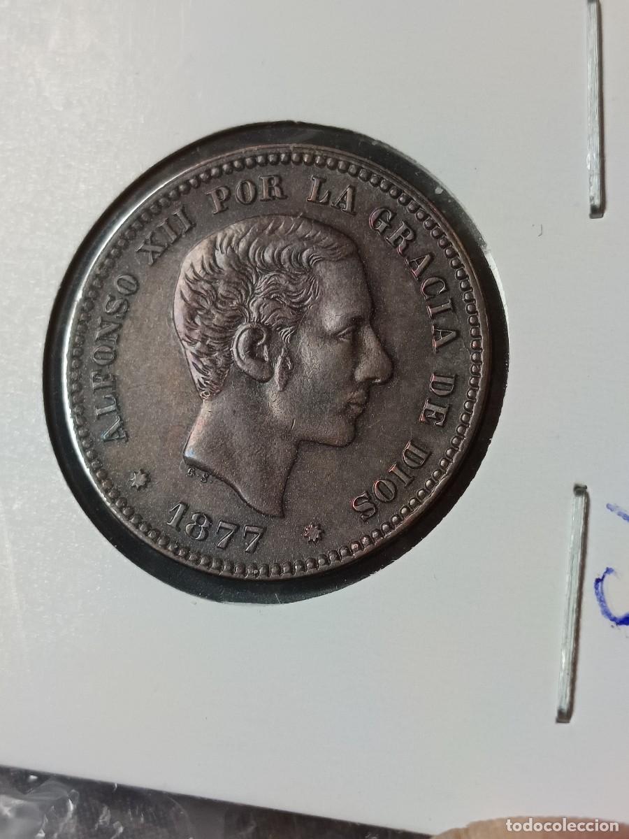 Monedas de Espa&ntilde;a: 5 c&eacute;ntimos cobre 1877 sin circular