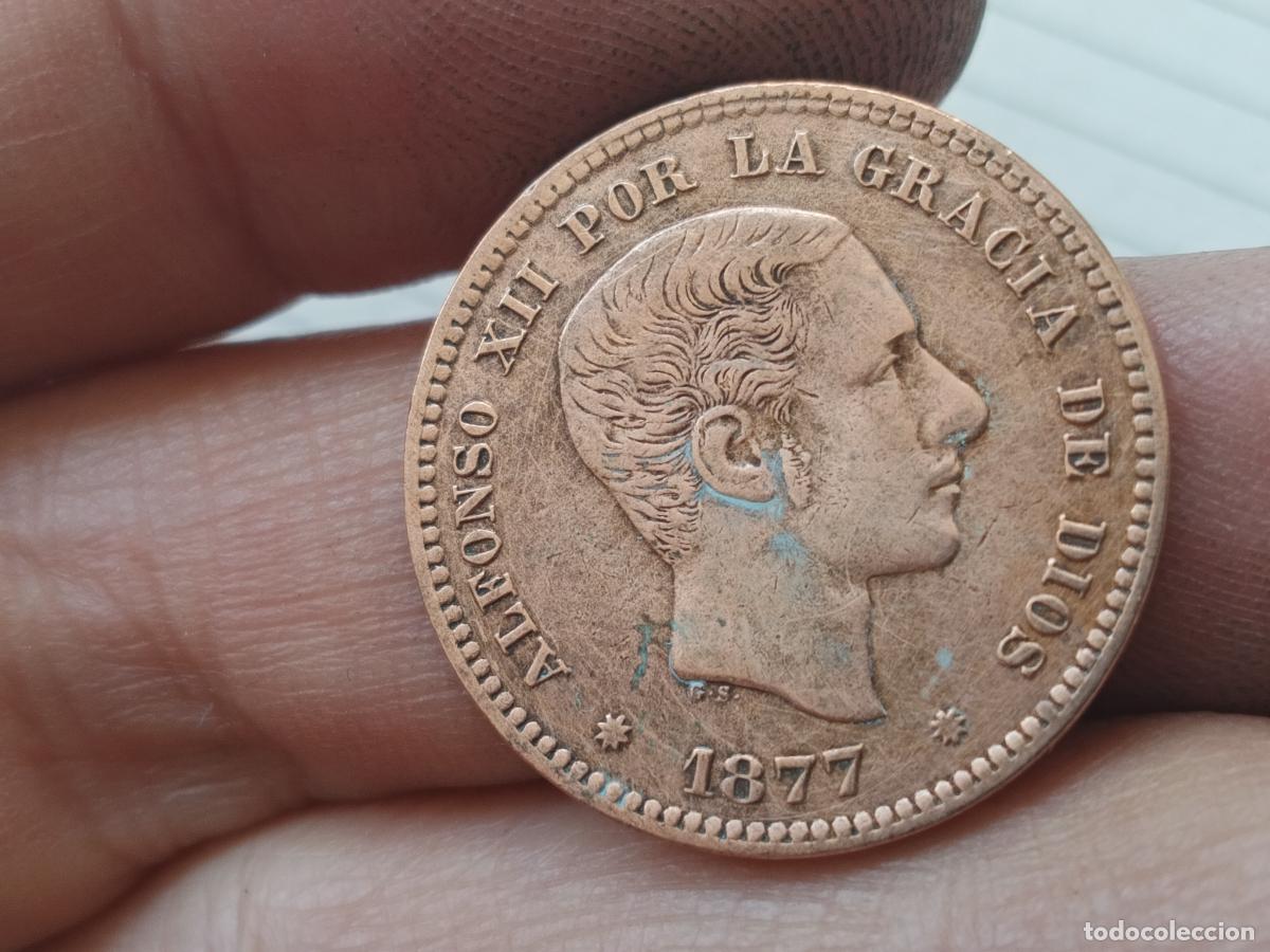 Monedas de Espa&ntilde;a: Muy buen 5 c&eacute;ntimos de 1877