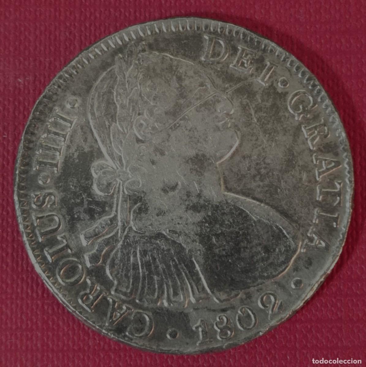 M&uuml;nzen von Spanien: MONEDA 8 REALES DE A OCHO - FORRADA PLATA - FALSA DE EPOCA - A&Ntilde;O 1802