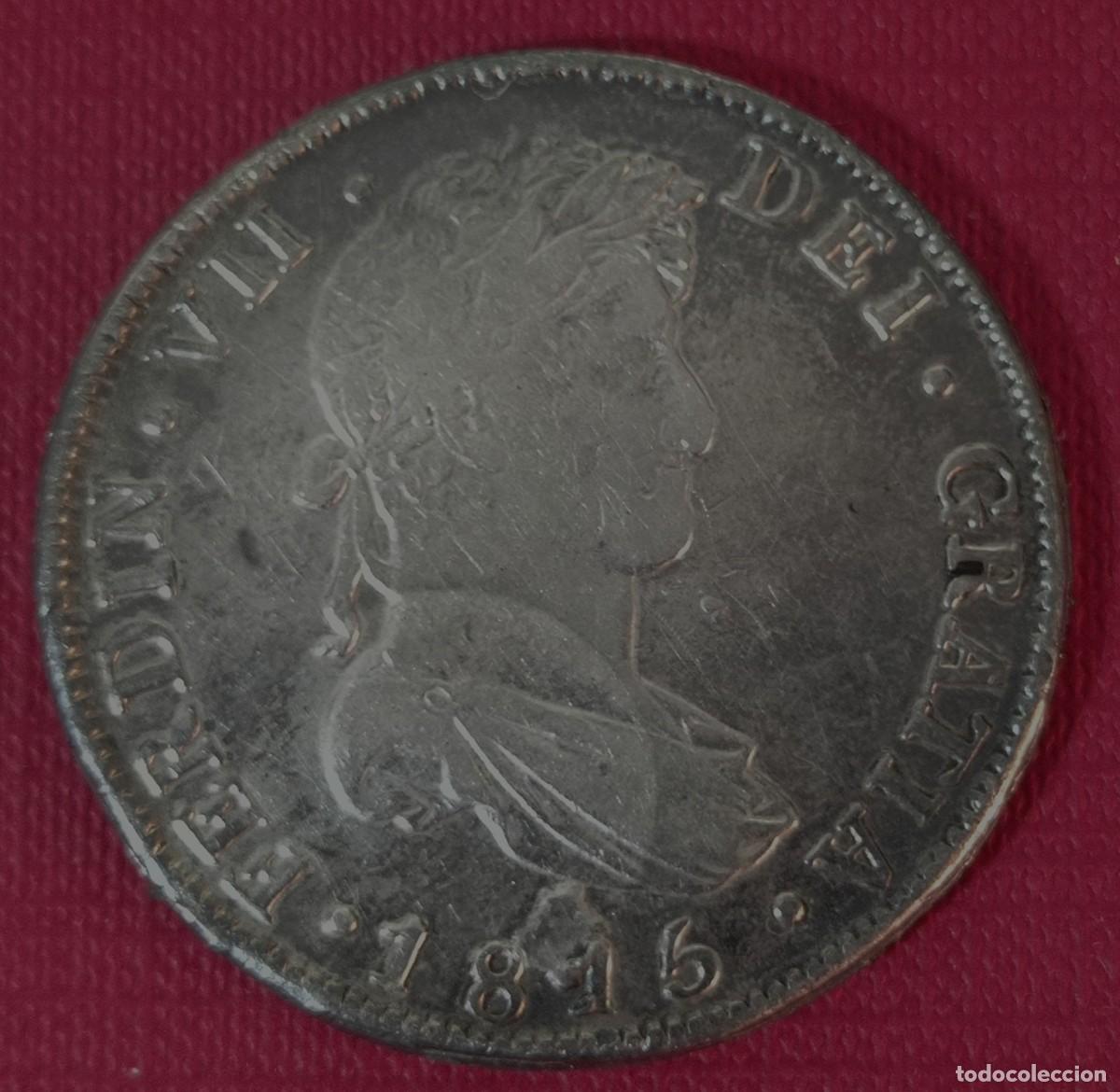 Coins of Spain: MONEDA 8 REALES DE A OCHO - FORRADA PLATA - FALSA DE EPOCA - A&Ntilde;O 1816