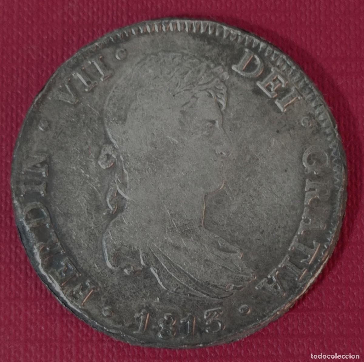 Coins of Spain: MONEDA 8 REALES DE A OCHO - FORRADA PLATA - FALSA DE EPOCA - A&Ntilde;O 1813