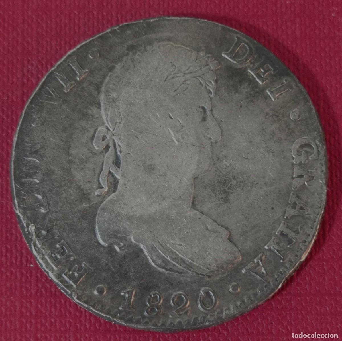 Coins of Spain: MONEDA 8 REALES DE A OCHO - FORRADA PLATA - FALSA DE EPOCA - A&Ntilde;O 1820