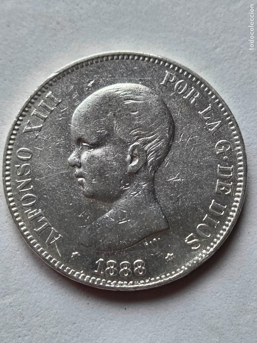 Monedas de Espa&ntilde;a: PLATA 5 PESETAS 1888 ALFONSO XIII 24.8GR LEY 900MLS