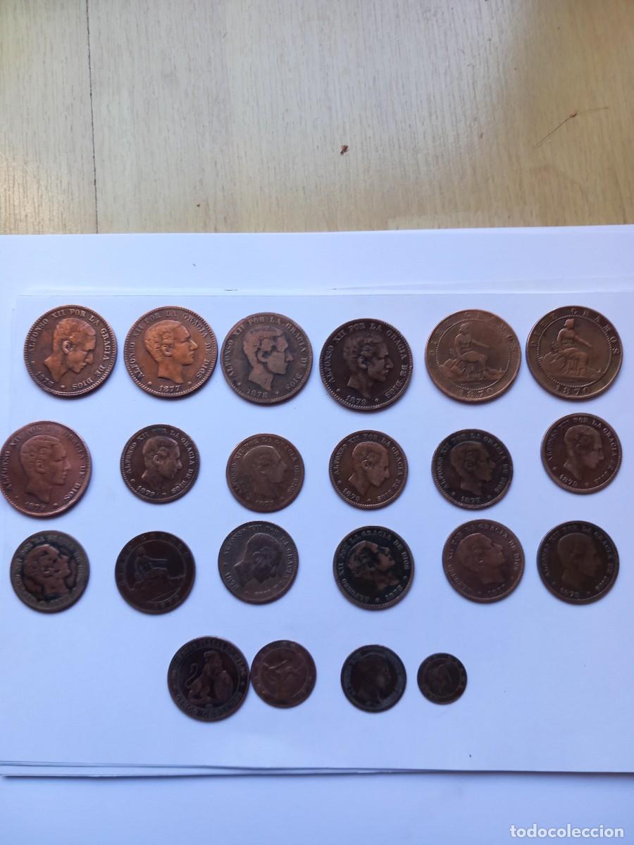 Monedas de Espa&ntilde;a: Precioso lote 22 monedas cobre Gobierno Provisional y Alfonso XII y Alfonso XIII