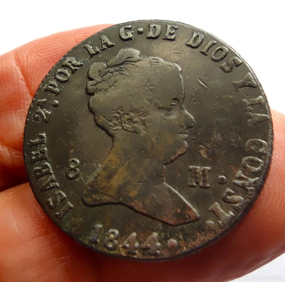 Monedas de Espa&ntilde;a: Isabel II 8 Maraved&iacute;s de Segovia de 1844 MBC-
