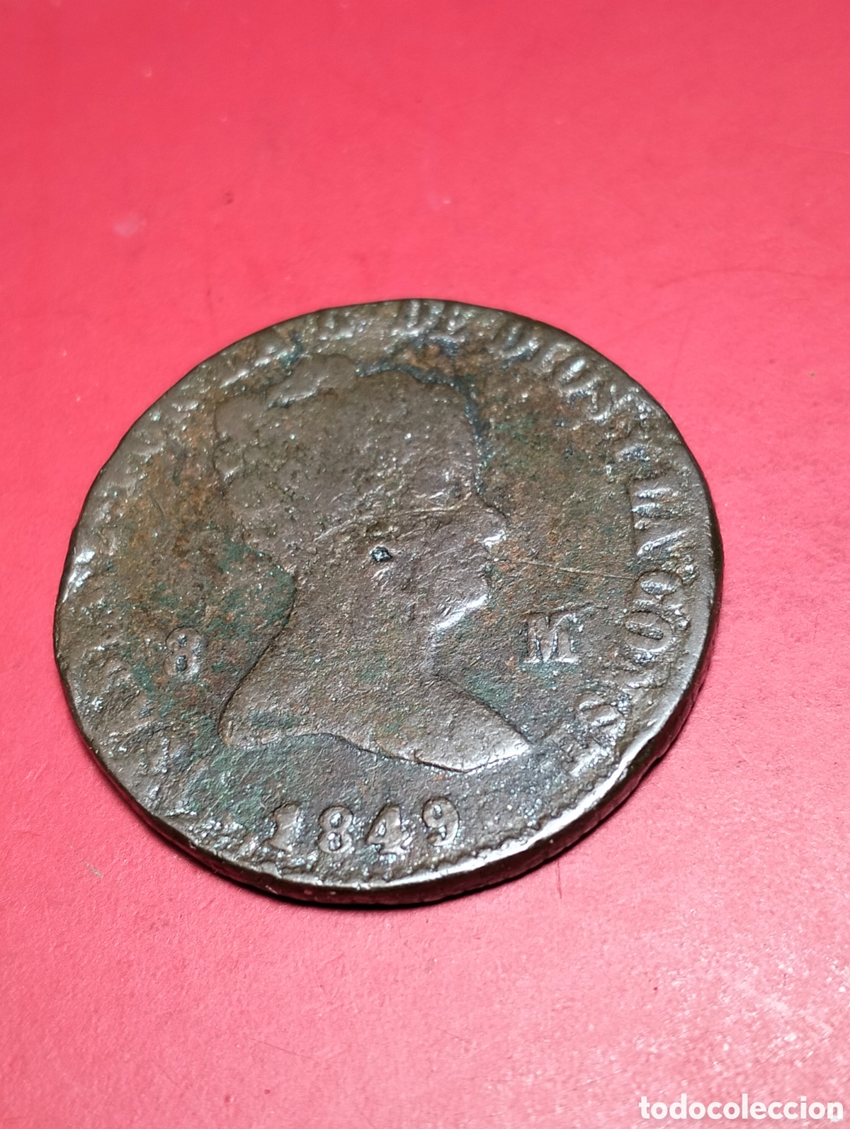 Monedas de Espa&ntilde;a: 1849 ISABEL II 8 MARABEDI. JUBIA