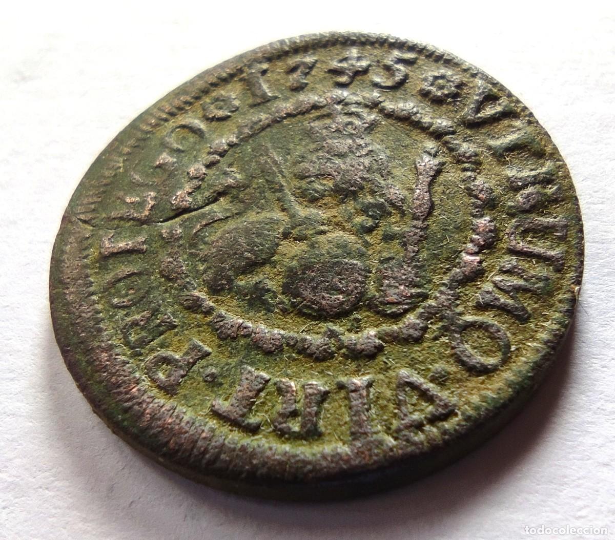 Monedas de Espa&ntilde;a: Felipe V 2 Maraved&iacute;s de 1745 de Segovia. BC-
