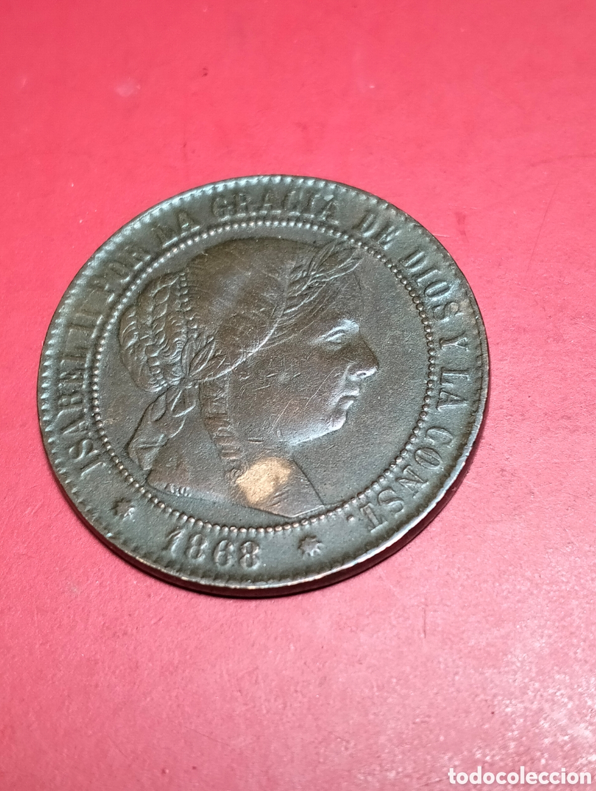 Monedas de Espa&ntilde;a: 1868 ISABEL II 2,50 CENTIMOS DE ESCUDO OM.