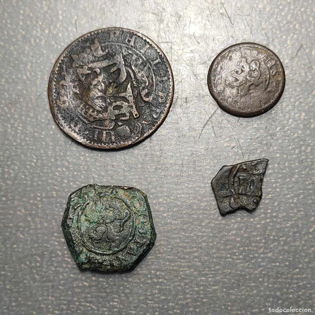 Monedas de Espa&ntilde;a: ESPA&Ntilde;A FELIPE III Y FELIPE IV LOTE 4 MONEDAS