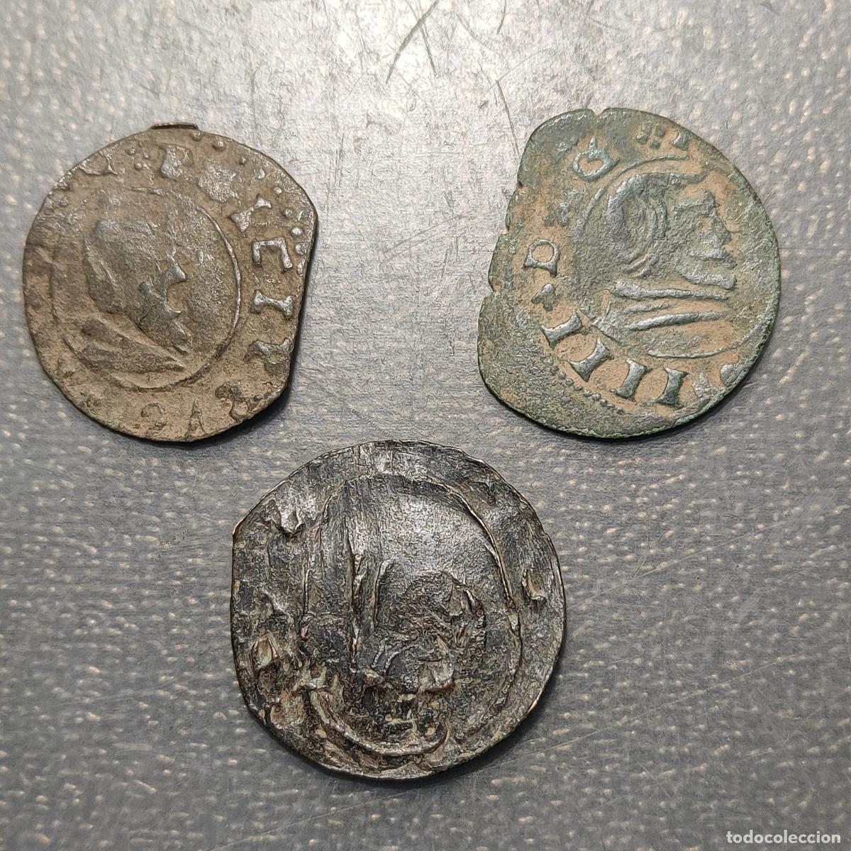 Monedas de Espa&ntilde;a: FALSAS DE EPOCA ESPA&Ntilde;A FELIPE IV LOTE 3 MONEDAS 16 MARAVEDIS 1660-1664 FALSAS DE EPOCA