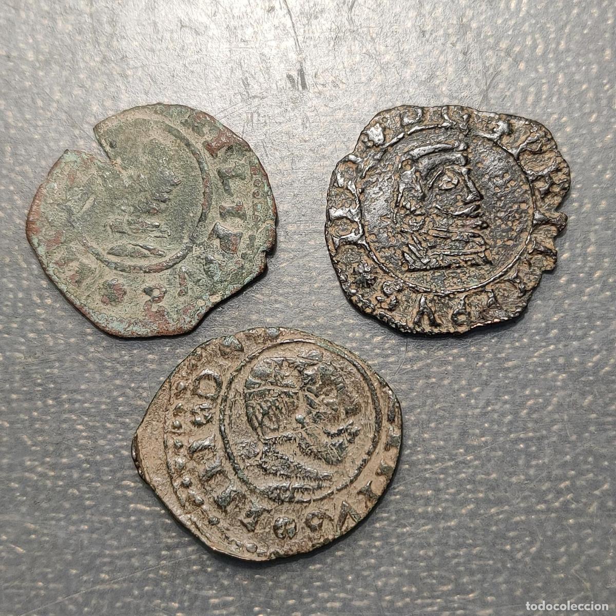 Monedas de Espa&ntilde;a: FALSAS DE EPOCA ESPA&Ntilde;A FELIPE IV LOTE 3 MONEDAS 16 MARAVEDIS 1660-1664 FALSAS DE EPOCA