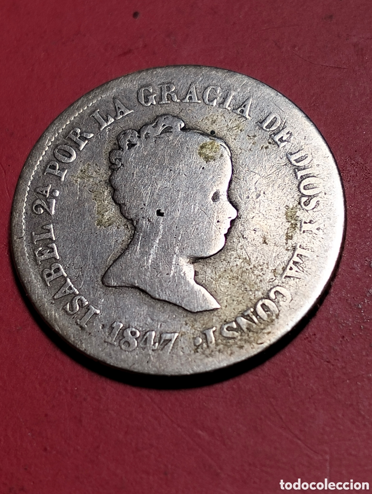 Monedas de Espa&ntilde;a: 1847 ISABEL II. Madrid CL. 2Rs. Plata