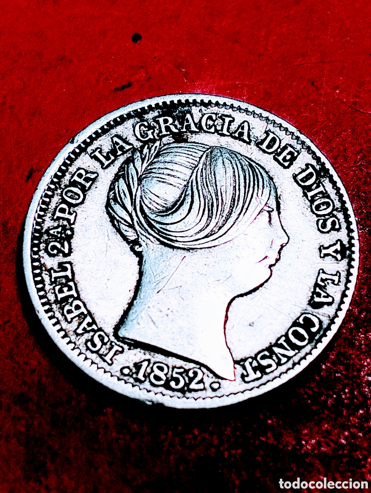 Monedas de Espa&ntilde;a: 1852 ISABEL II. 2 Real. Madrid. Plata.