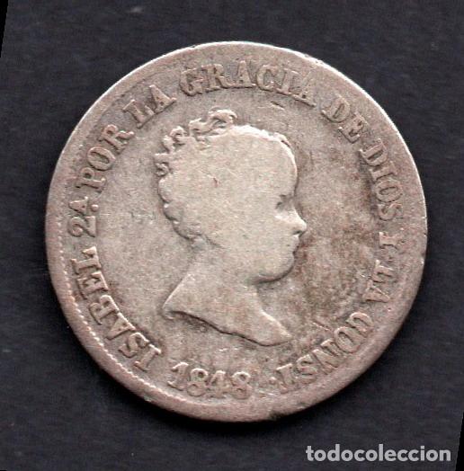 Monedas de Espa&ntilde;a: ISABEL II - 2 REALES de PLATA - 1848 MADRID