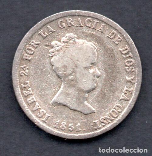 Monedas de Espa&ntilde;a: ISABEL II - 2 REALES de PLATA - 1851 SEVILLA