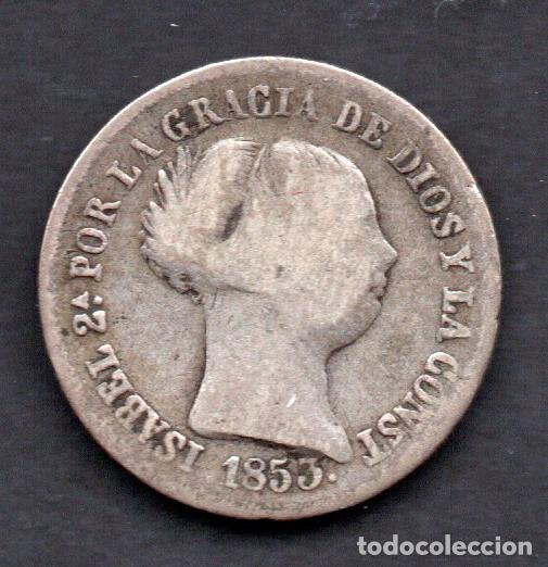 Monedas de Espa&ntilde;a: ISABEL II - 2 REALES de PLATA - 1853 SEVILLA