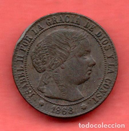 Monedas de Espa&ntilde;a: ISABEL II - 1/2 CENTIMO DE ESCUDO - 1868 SEVILLA