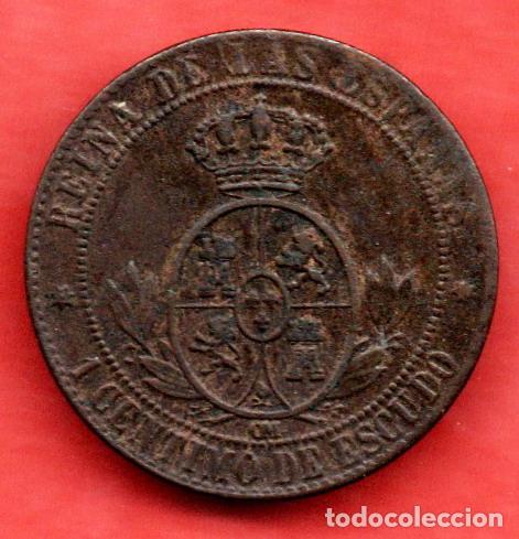 Monedas de Espa&ntilde;a: ISABEL II - 1 CENTIMO DE ESCUDO - 1867 SEVILLA - Foto 2