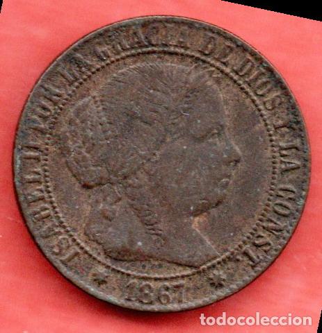 Monedas de Espa&ntilde;a: ISABEL II - 1 CENTIMO DE ESCUDO - 1867 SEVILLA - Foto 1