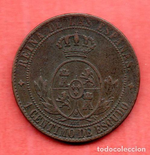 Monedas de Espa&ntilde;a: ISABEL II - 1 CENTIMO DE ESCUDO - 1867 JUBIA - Foto 2