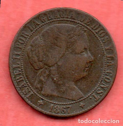 Monedas de Espa&ntilde;a: ISABEL II - 1 CENTIMO DE ESCUDO - 1867 JUBIA