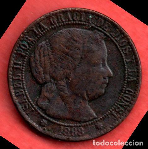 Monedas de Espa&ntilde;a: ISABEL II - 1 CENTIMO DE ESCUDO - 1868 SEVILLA