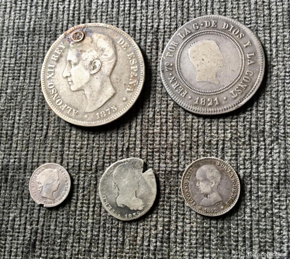 Monedas de Espa&ntilde;a: Monedas alfonso xii fernado vii 5 unidades