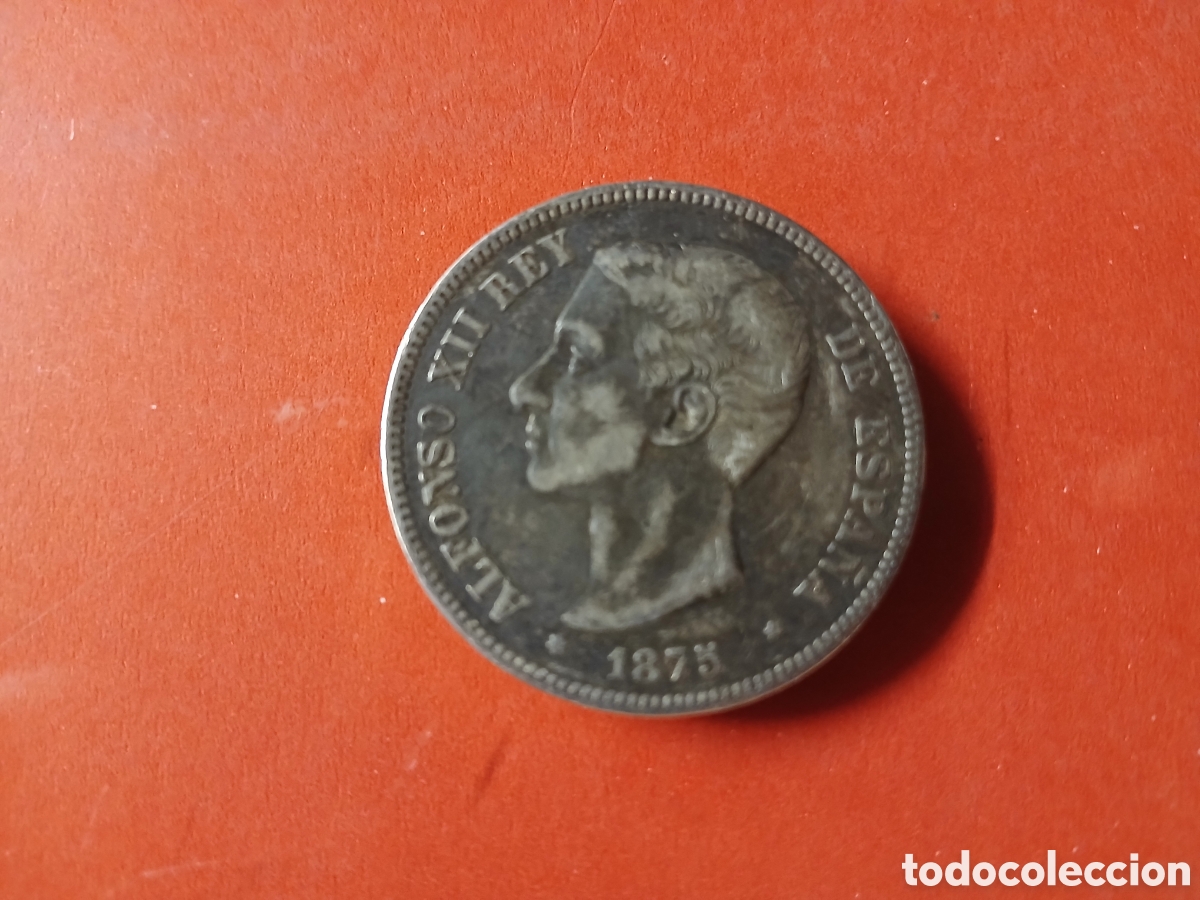 Monedas de Espa&ntilde;a: MONEDA PLATA 5 PESETAS ALFONSO XII 1875.