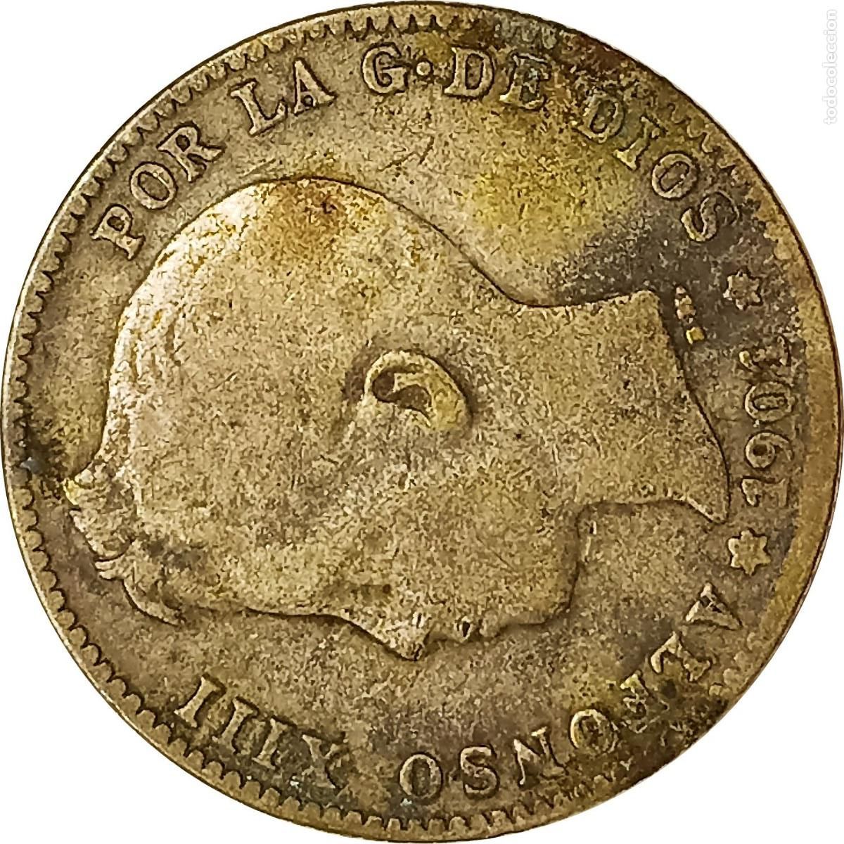 Monedas de Espa&ntilde;a: &Delta; Espa&ntilde;a. 1 peseta de 1901 estrellas no legibles. (Alfonso XIII). KM# 706. (801).