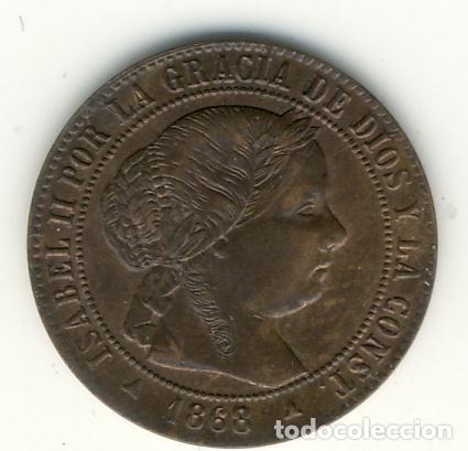 Monedas de Espa&ntilde;a: ISABEI II - 1/2 CENTIMO DE ESCUDO 1868 (JUBIA)