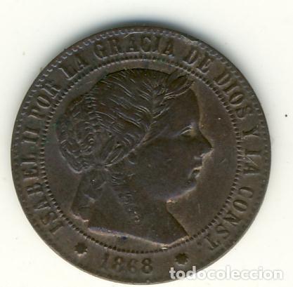 Monedas de Espa&ntilde;a: ISABEI II - 1/2 CENTIMO DE ESCUDO 1868 (BARCELONA)
