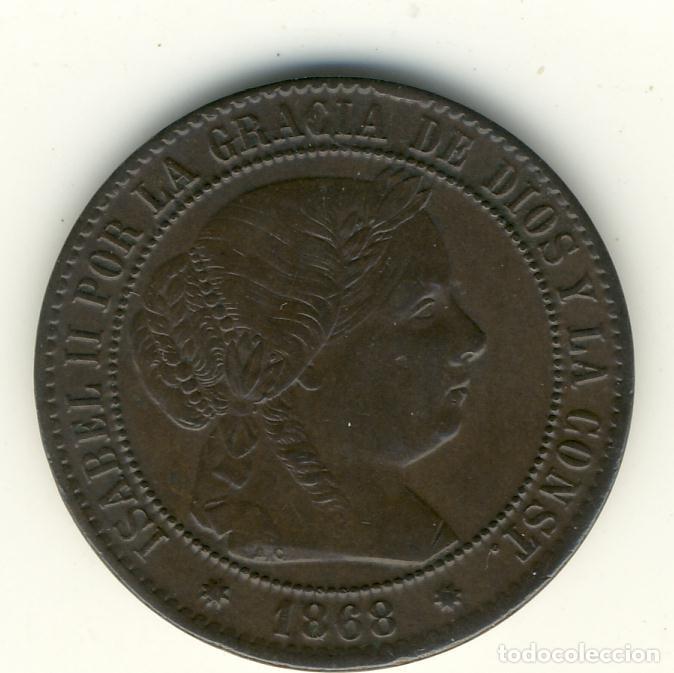 Monedas de Espa&ntilde;a: ISABEI II - 2 1/2 CENTIMOS DE ESCUDO 1868 (BARCELONA)