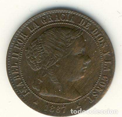 Monedas de Espa&ntilde;a: ISABEI II - 1/2 CENTIMO DE ESCUDO 1867 (JUBIA)