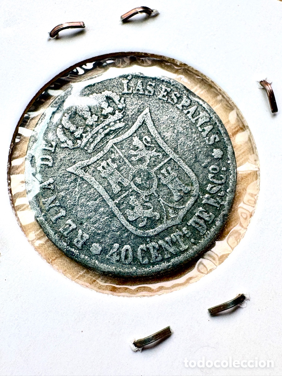 Monedas de Espa&ntilde;a: Moneda 40 c&eacute;ntimos de escudo 1868 plata