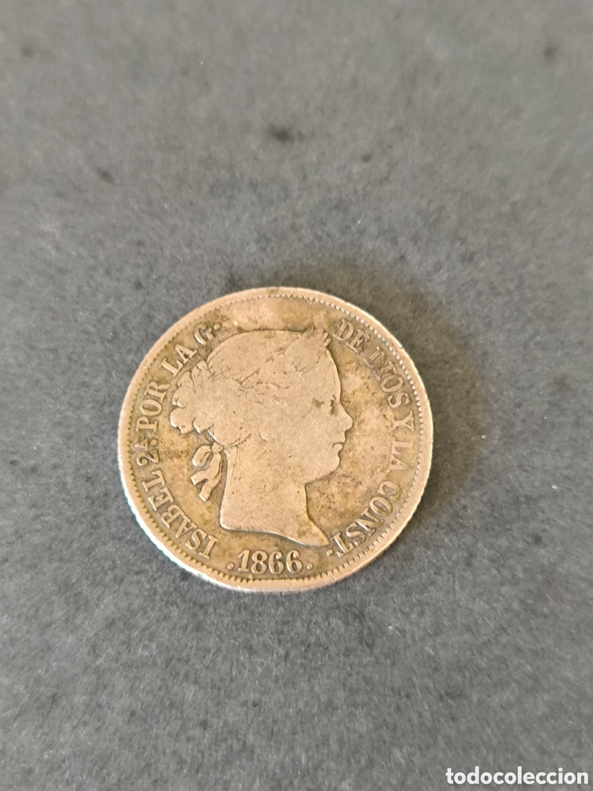 M&uuml;nzen von Spanien: Moneda Isabel II 1866 40. C&eacute;ntimos