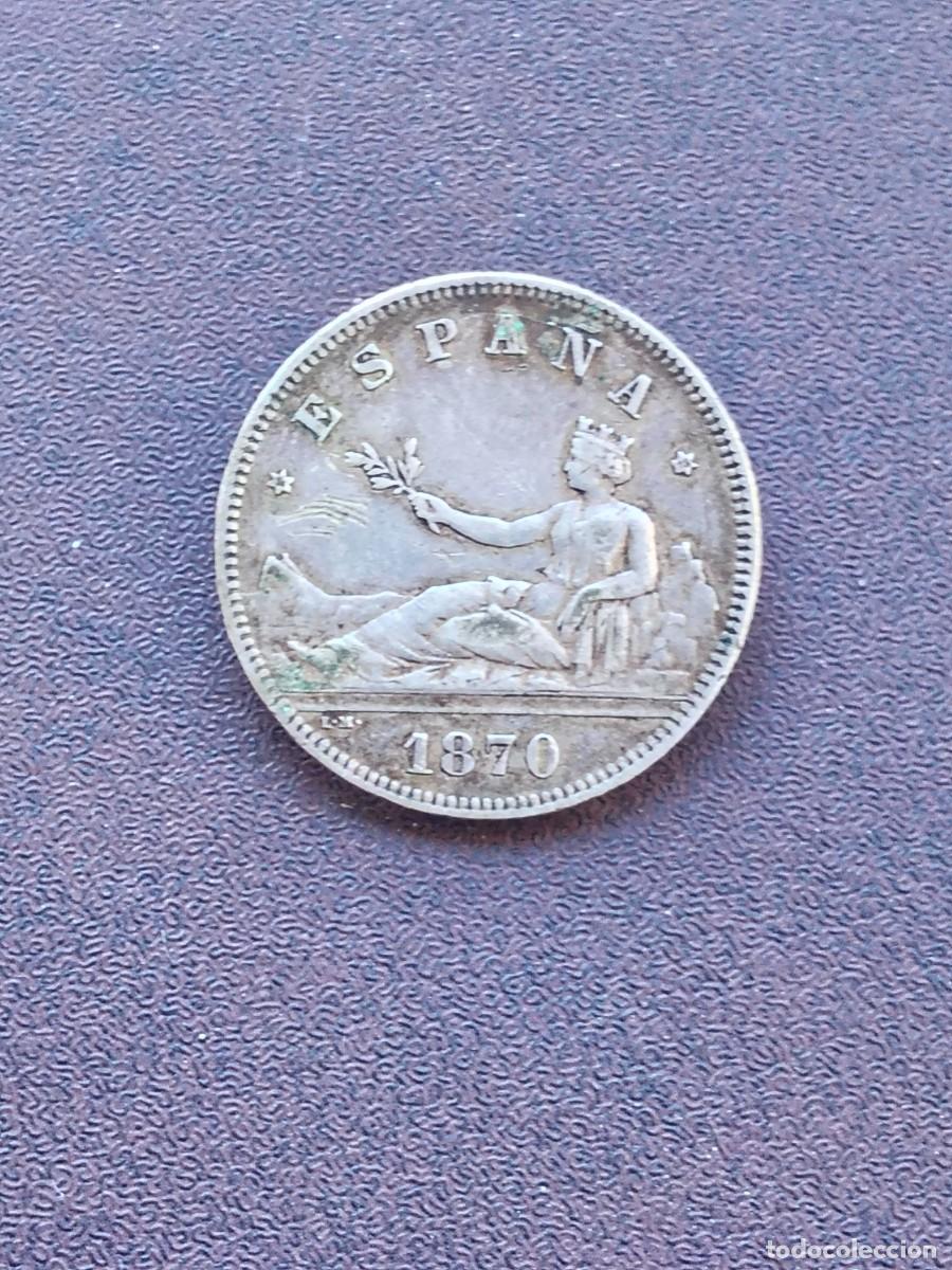 Monedas de Espa&ntilde;a: MONEDA DE 2 PESETAS DEL GOBIERNO PROVISIONAL DEL A&Ntilde;O 1870*18-75.DE M..DE PLATA.